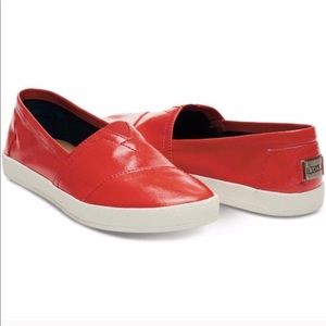 Toms Red Patent Sneakers